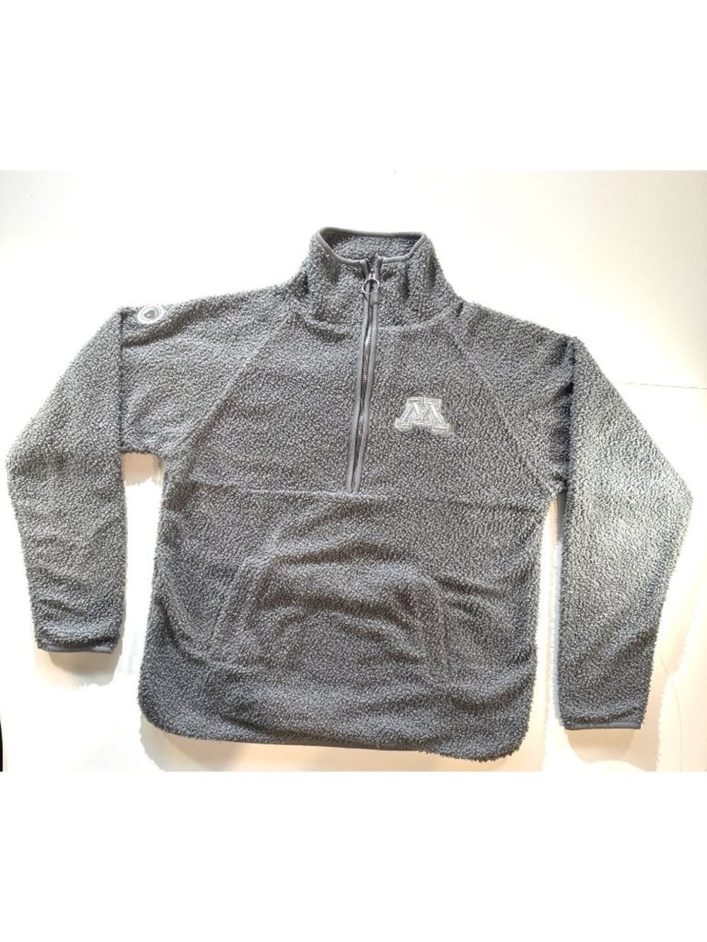 Colosseum Womens M Gray Sherpa 1/4 Zip Pullover With Minnesota M Logo